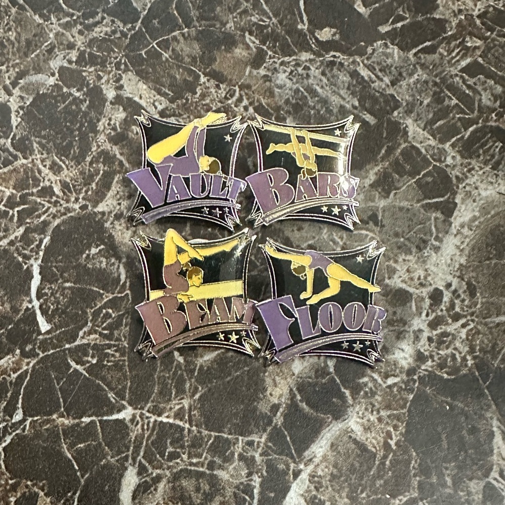 Vintage looking Gymnastics Enamel Pins Set